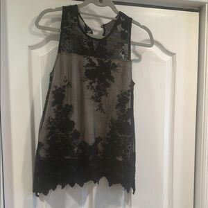 Black Floral Sheer Sleeveless Top Sunday in Brooklyn brand